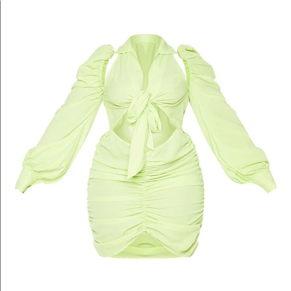 Like Cut Out Ruched Shirt Dress from PrettyLittleThing